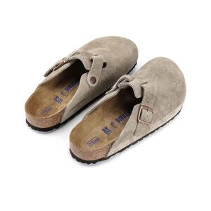 Birkenstock Taupe Suede Flats